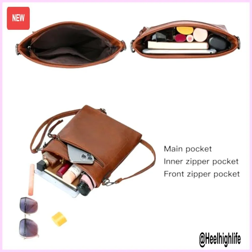 2-Piece Vegan Leather Hobo Bag Set with Adjustable Strap, Large Capacity